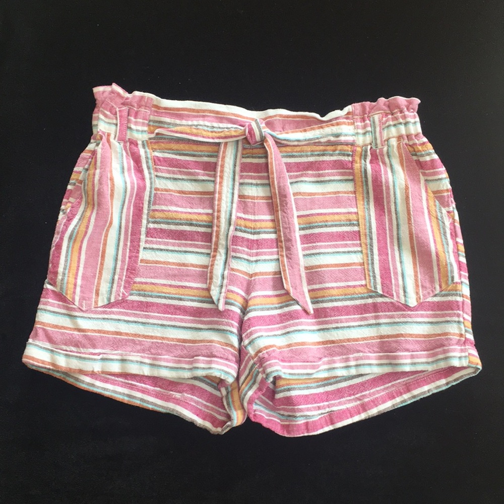 3/$20 Jolt Linen/Rayon Striped Shorts